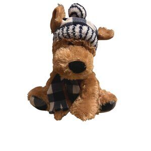 Gentle Treasure Puppy Dog Plush 13" Brown Stuffed‎ Animal With Drew Scarf & Hat